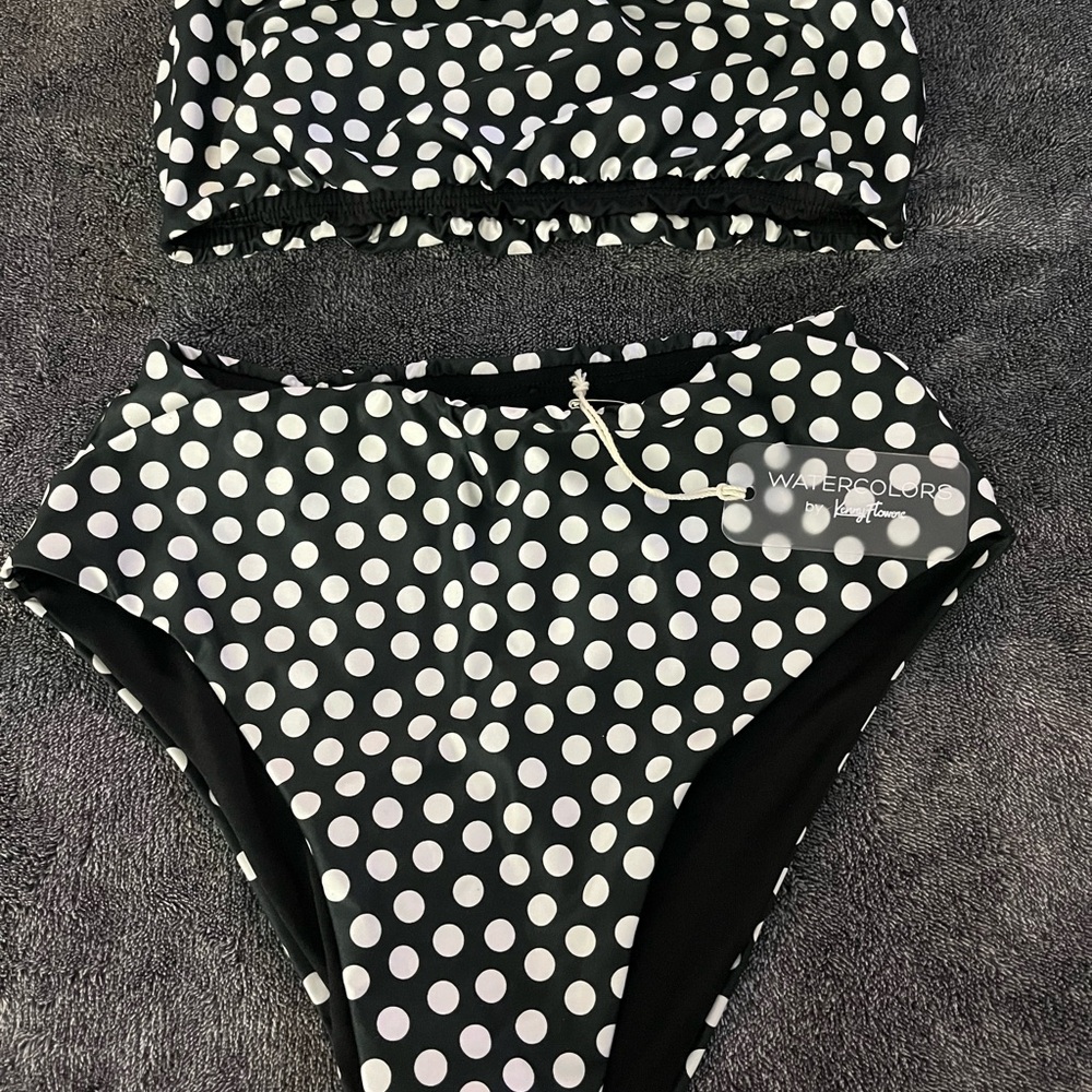 Black and White Polka Dot Bikini Set